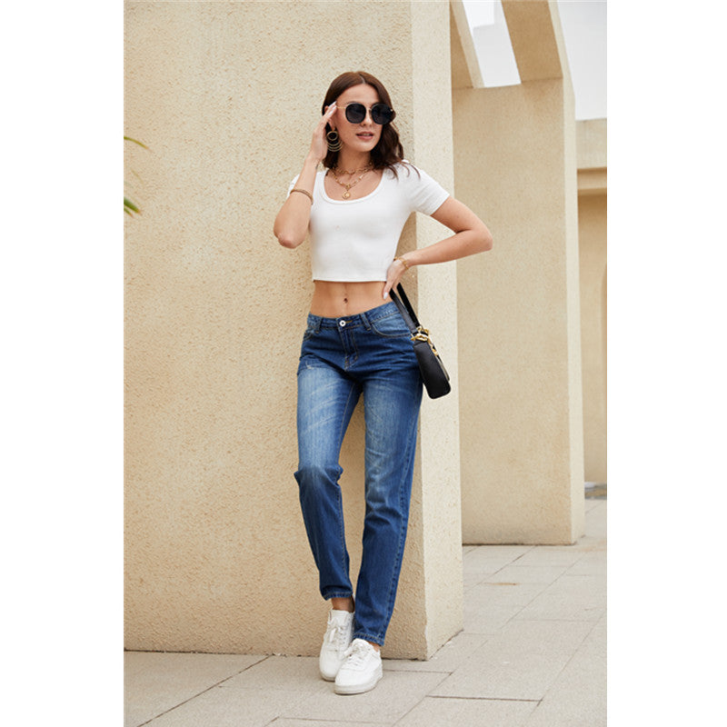 Damer raka jeans med vintage-detaljer Mirla-Eva Jonsson