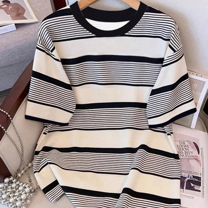 Damer randig fritids-loungewear-set med mjukt material Mirla-Eva Jonsson