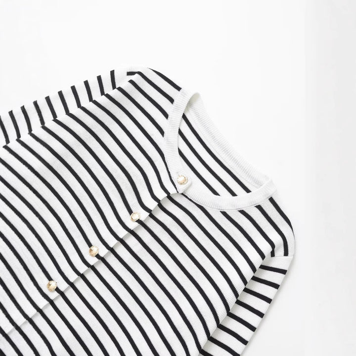 Damer randig stickad cardigan Mirla-Eva Jonsson