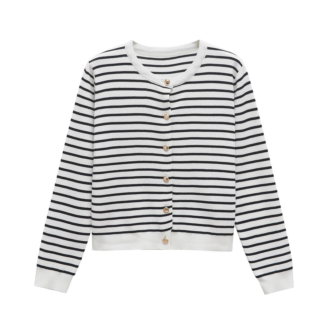 Damer randig stickad cardigan Mirla-Eva Jonsson