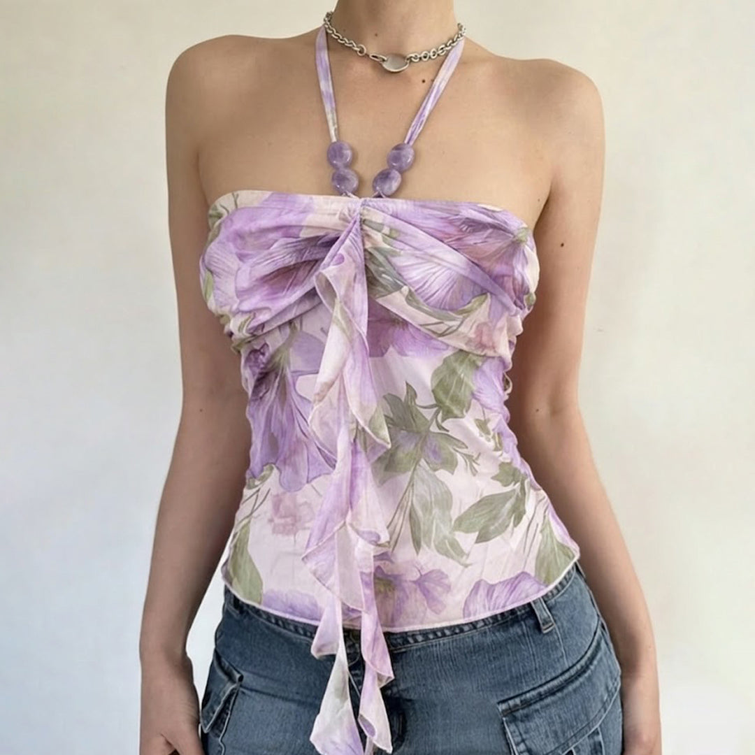 Damer romantisk blomma t-shirt Mirla-Eva Jonsson