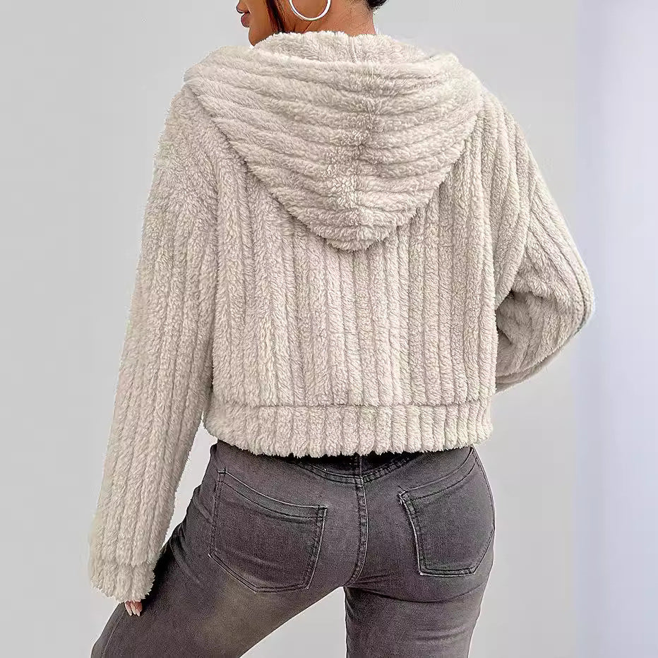 Damer rotationsjacka av mysigt fleece med hög krage Mirla-Eva Jonsson