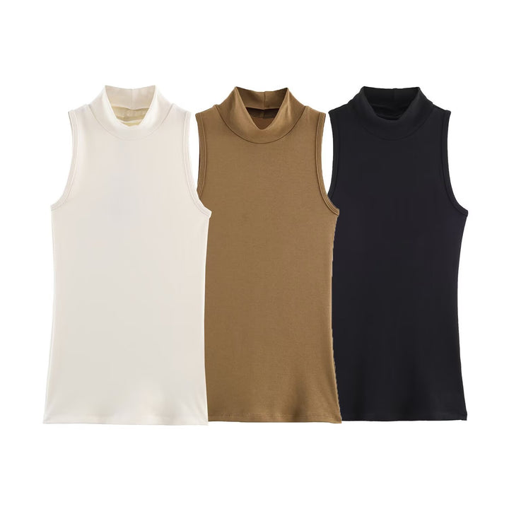 Damer rullkrage-tanktop i mjukt stretchmaterial Mirla-Eva Jonsson