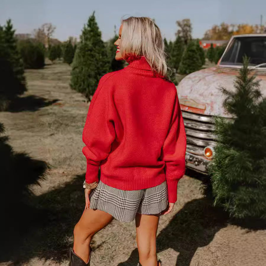 Damer rullkragepullover med rolig julmotiv Eva Jonsson-Eva Jonsson