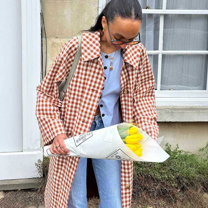 Damer rutig trenchcoat Mirla-Eva Jonsson