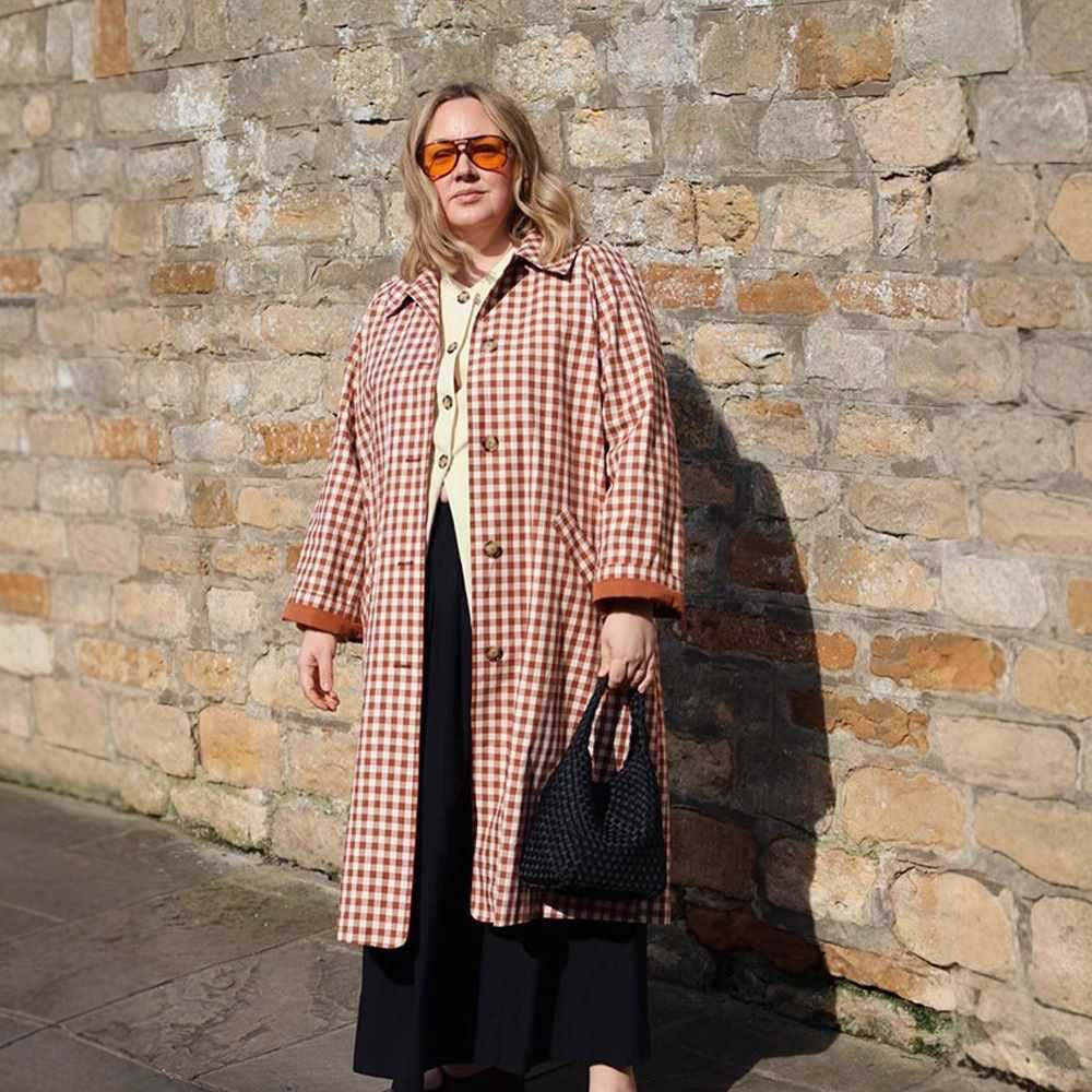 Damer rutig trenchcoat Mirla-Eva Jonsson