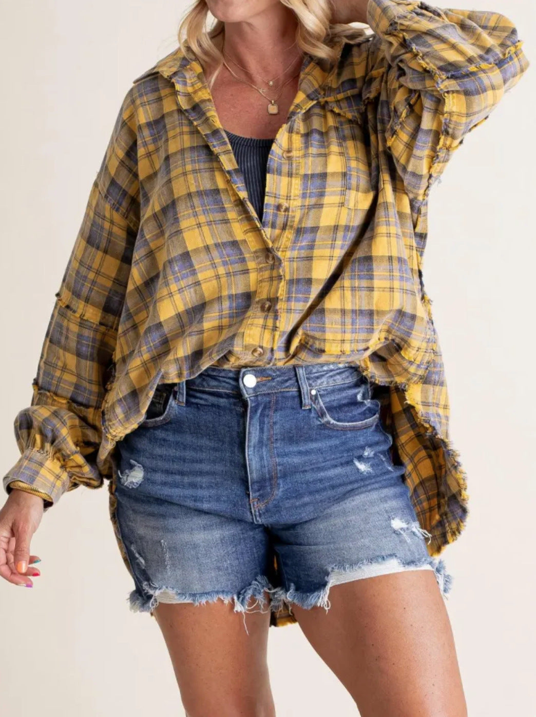 Damer rutigt Oversized-skjortjacka Mirla-Eva Jonsson