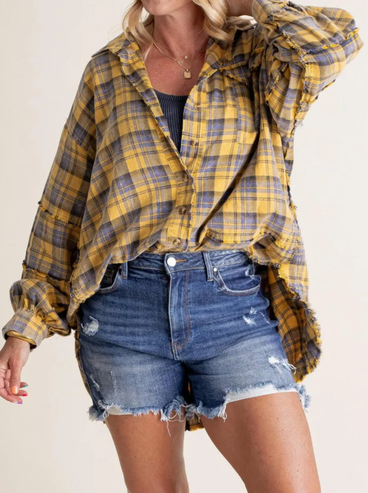 Damer rutigt Oversized-skjortjacka Mirla-Eva Jonsson