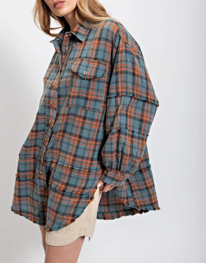 Damer rutigt Oversized-skjortjacka Mirla-Eva Jonsson