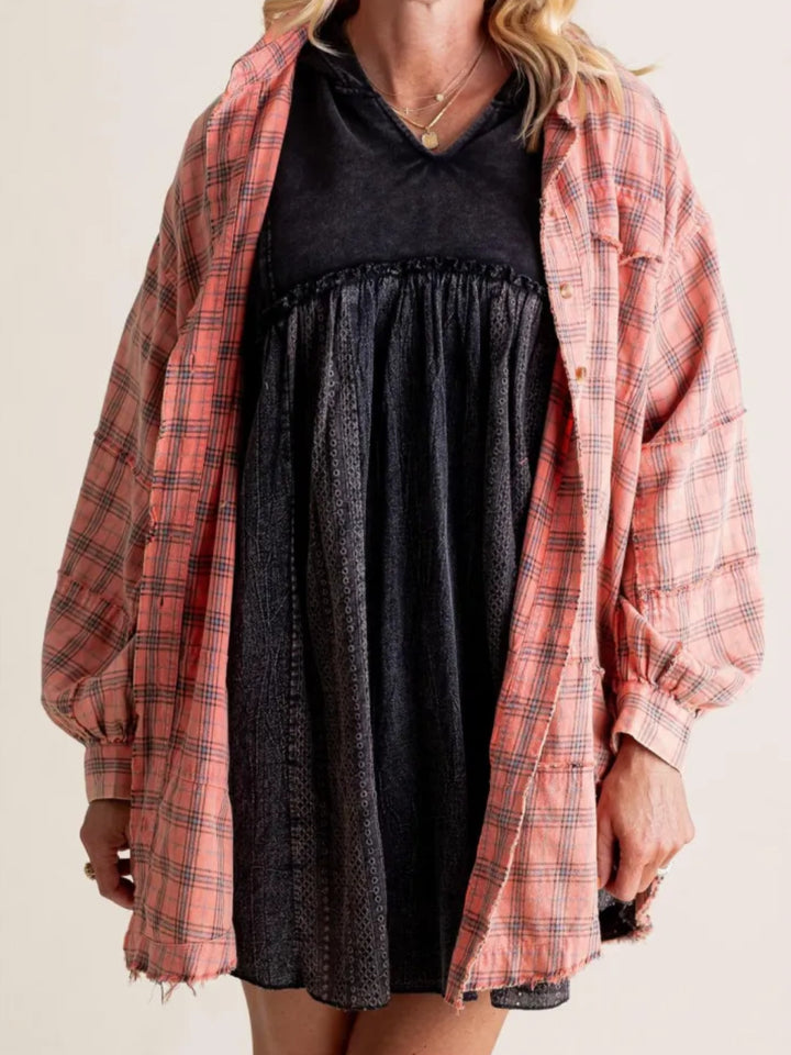Damer rutigt Oversized-skjortjacka Mirla-Eva Jonsson