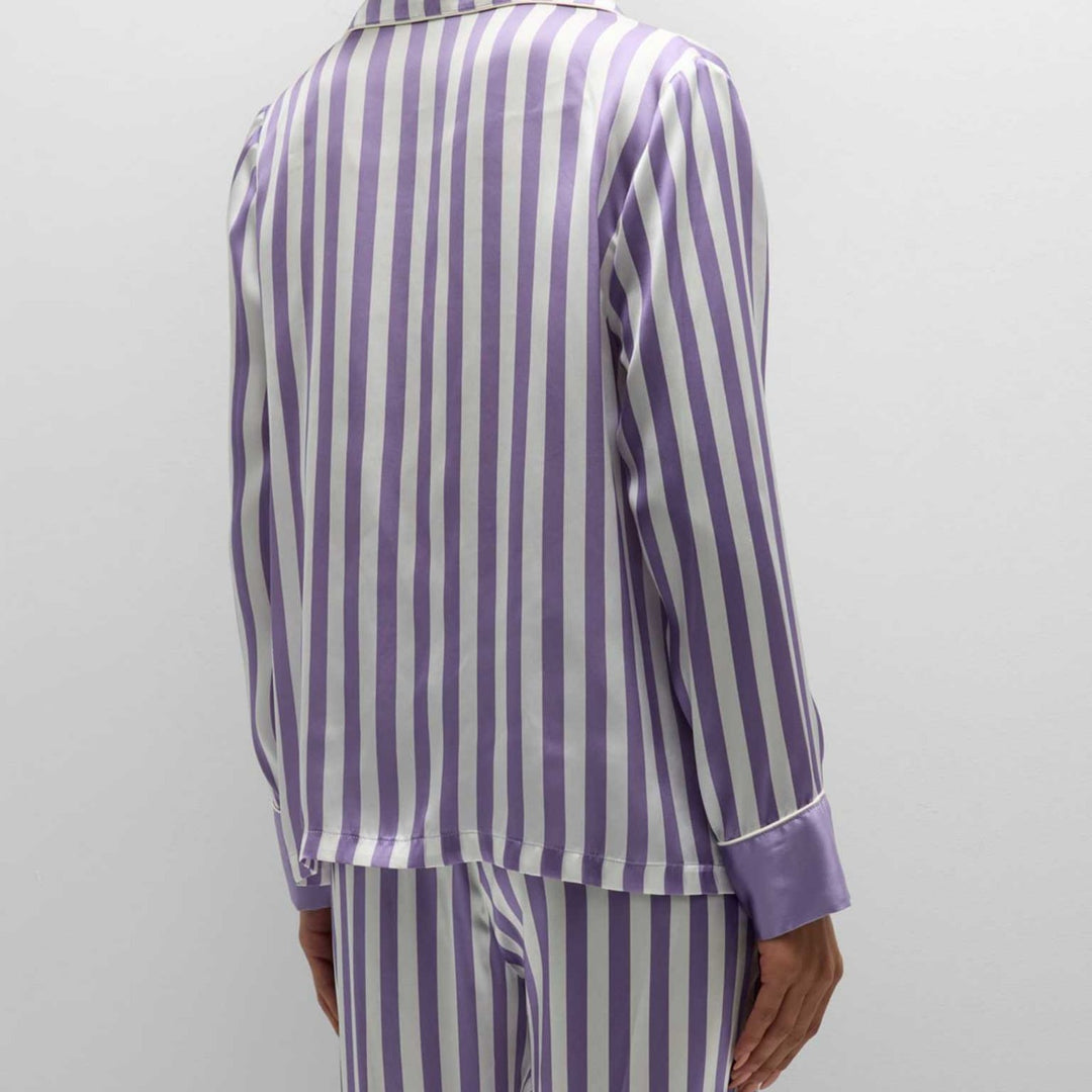 Damer satin pyjamaset med eleganta ränder Eva Jonsson-Eva Jonsson