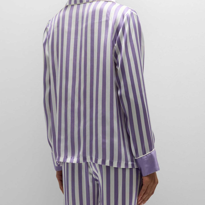 Damer satin pyjamaset med eleganta ränder Eva Jonsson-Eva Jonsson