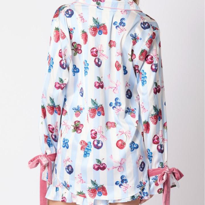 Damer satinerat pyjamas-set med söt julmotiv och lekfulla detaljer Eva Jonsson-Eva Jonsson