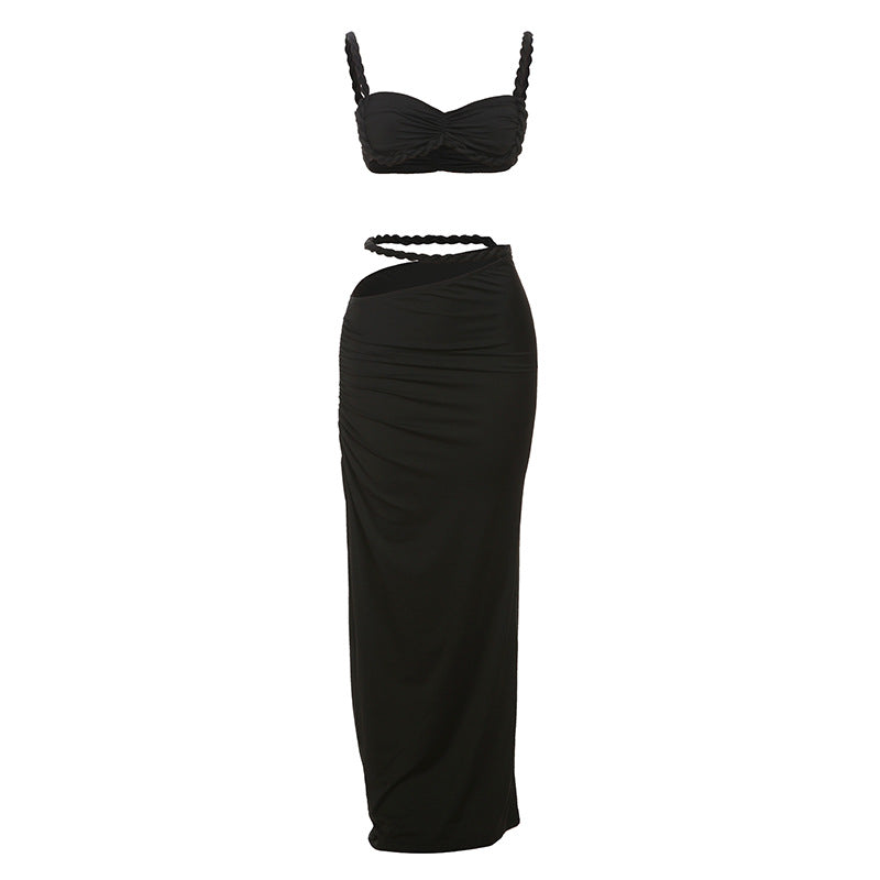 Damer set med crop top och lång volangkjol Mirla-Eva Jonsson