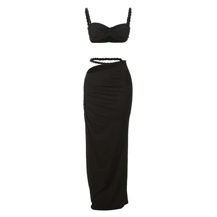 Damer set med crop top och lång volangkjol Mirla-Eva Jonsson