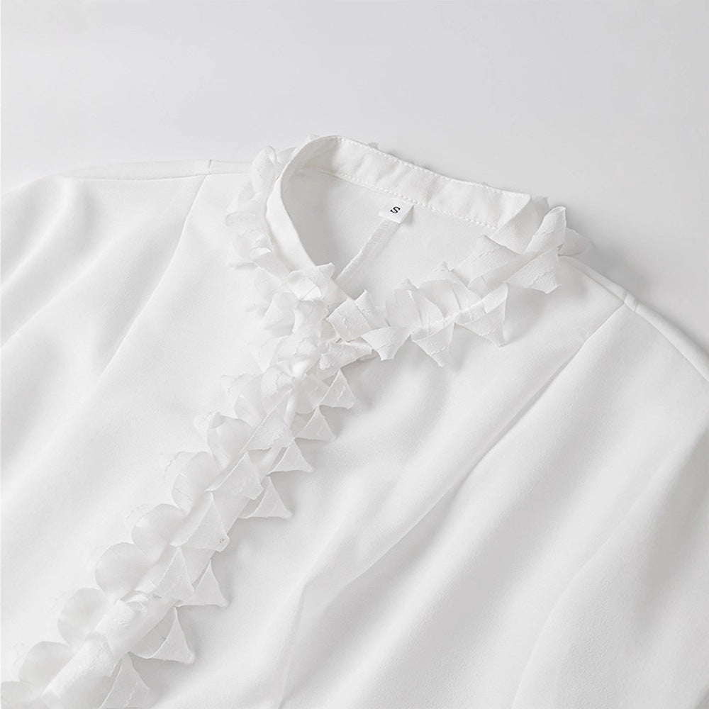 Damer skjorta med ruffle detaljer Mirla-Eva Jonsson