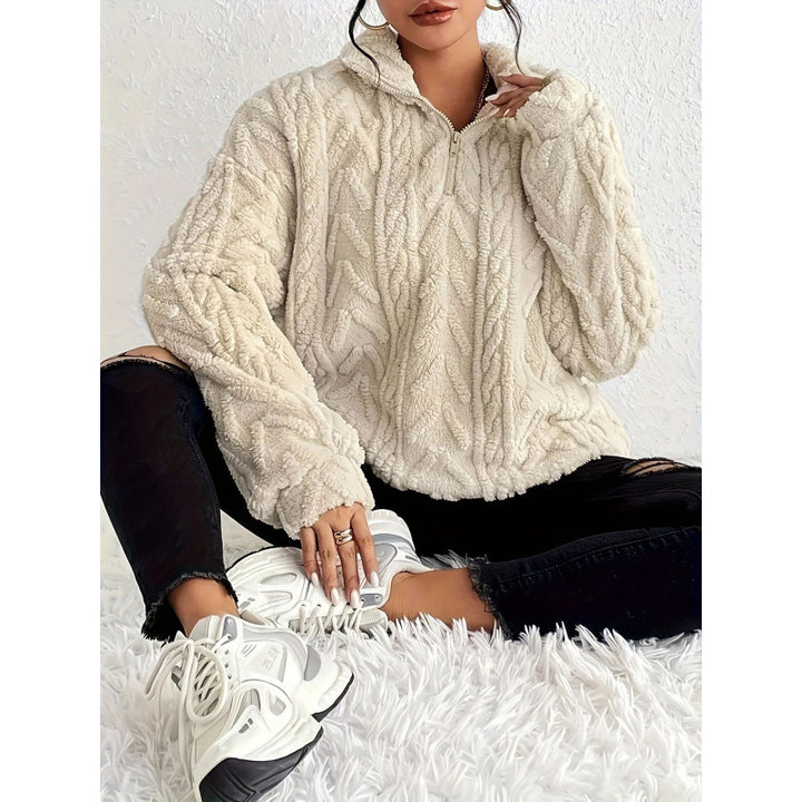 Damer snuggly fleece-tröja med hög krage och dragkedja Mirla-Eva Jonsson