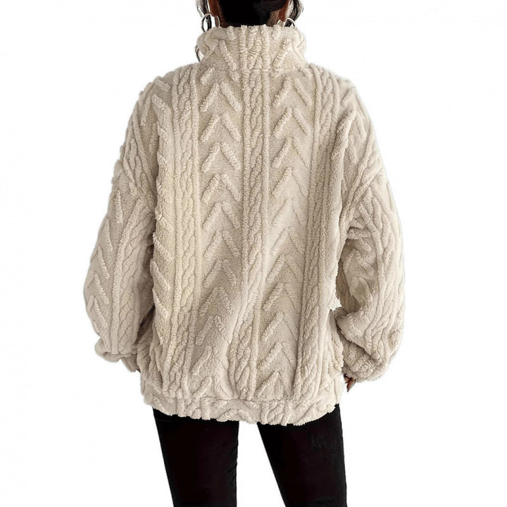 Damer snuggly fleece-tröja med hög krage och dragkedja Mirla-Eva Jonsson