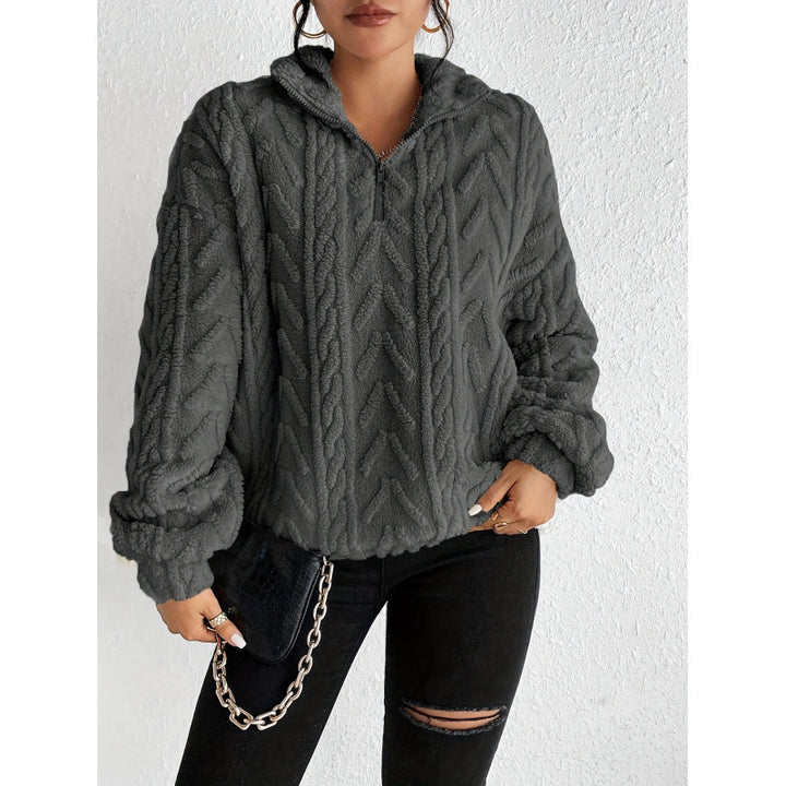 Damer snuggly fleece-tröja med hög krage och dragkedja Mirla-Eva Jonsson