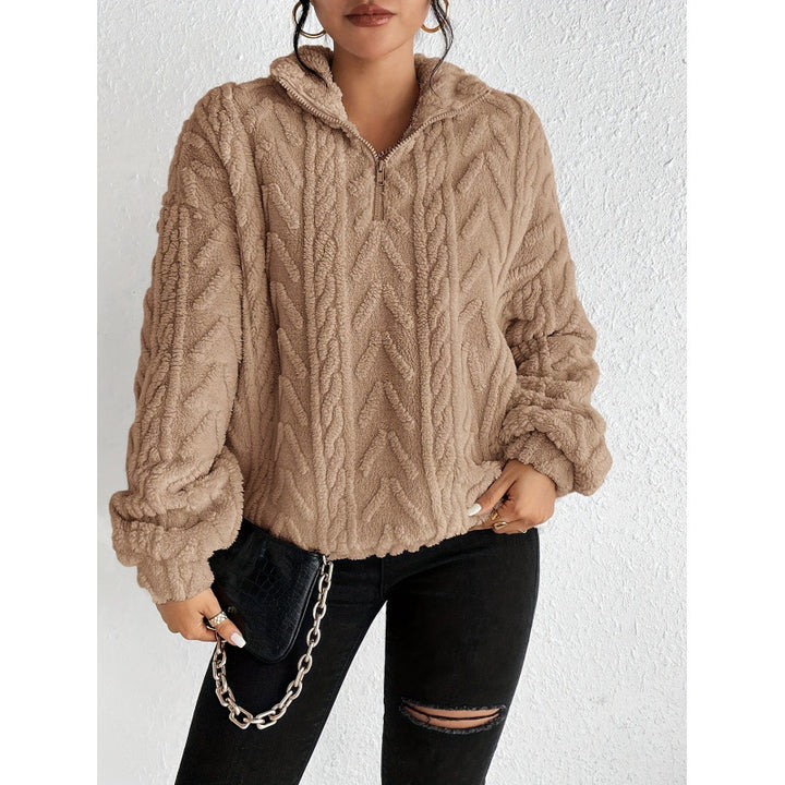 Damer snuggly fleece-tröja med hög krage och dragkedja Mirla-Eva Jonsson