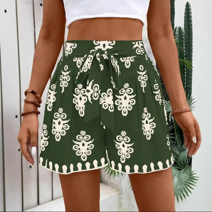 Damer sommar chinoshorts med knytbälte Mirla-Eva Jonsson