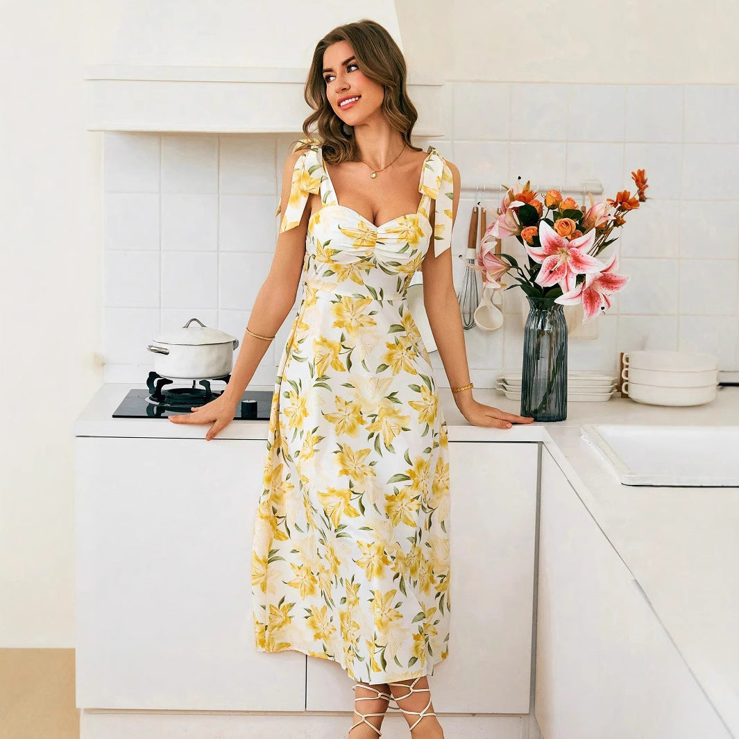 Damer sommarklänning med blommönster Mirla-Eva Jonsson