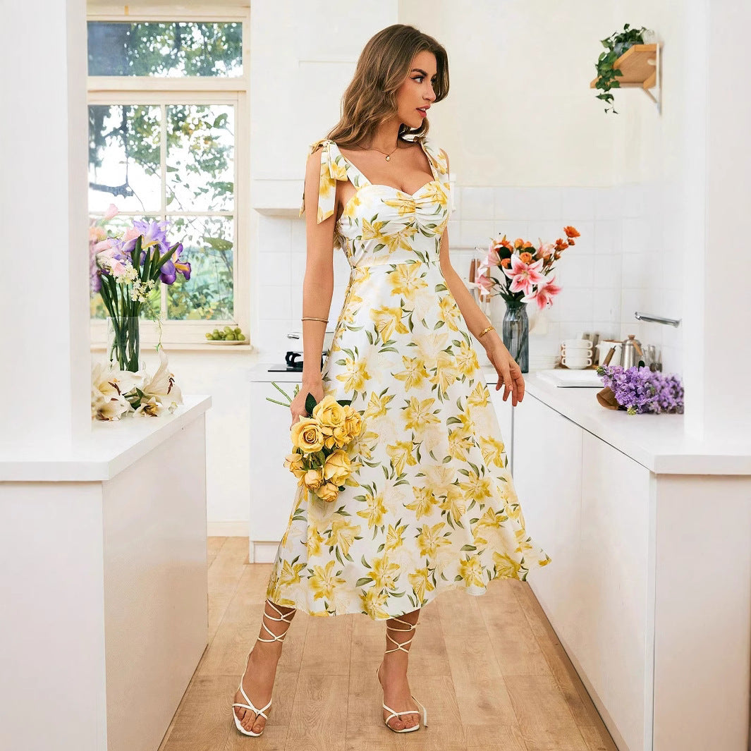 Damer sommarklänning med blommönster Mirla-Eva Jonsson