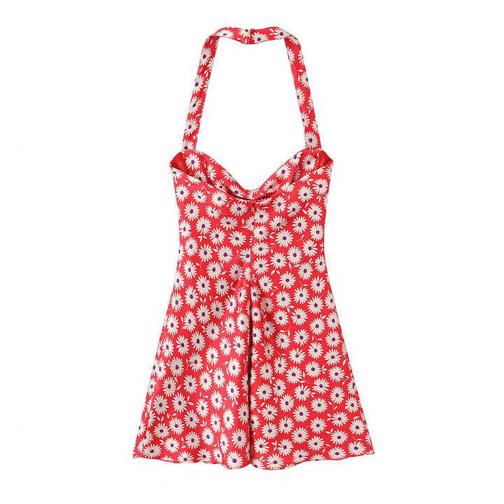 Damer sommarklänning med lekfullt blommönster och svängande kjol Mirla-Eva Jonsson