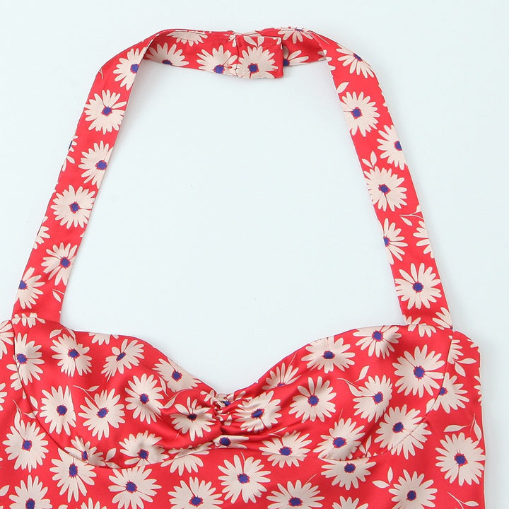 Damer sommarklänning med lekfullt blommönster och svängande kjol Mirla-Eva Jonsson