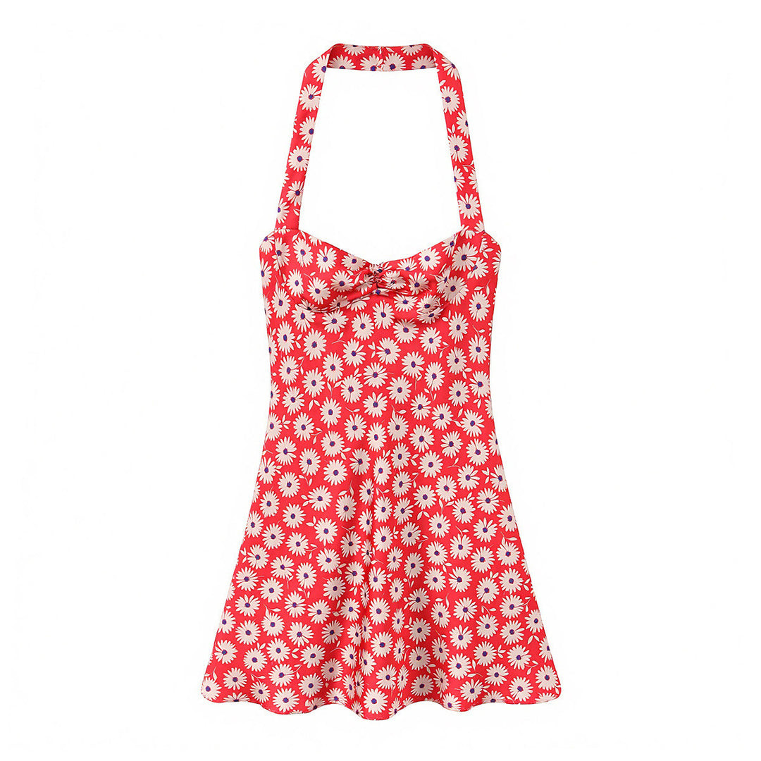 Damer sommarklänning med lekfullt blommönster och svängande kjol Mirla-Eva Jonsson