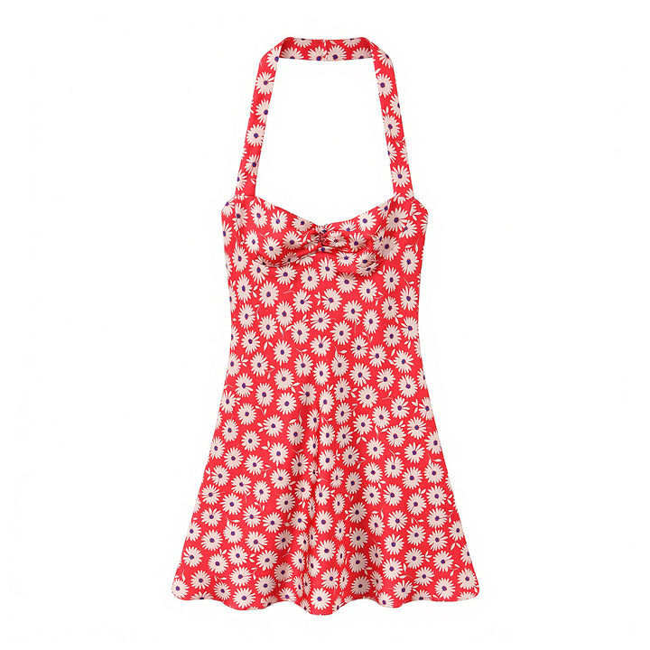 Damer sommarklänning med lekfullt blommönster och svängande kjol Mirla-Eva Jonsson