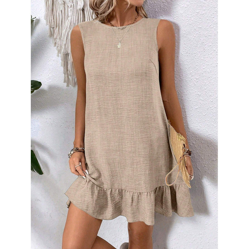 Damer sommarklänning med volangkant och ärmlöst design Eva Jonsson-Eva Jonsson