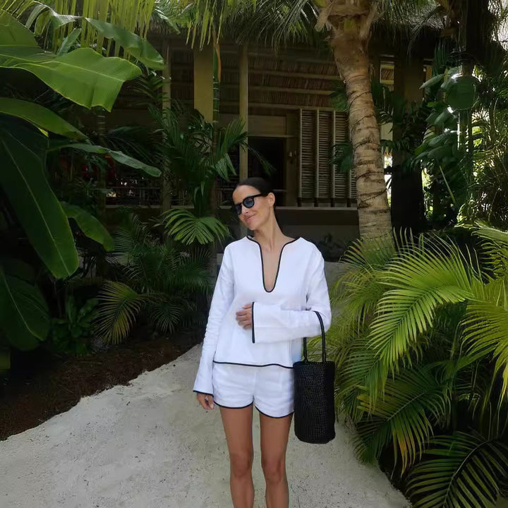Damer somrig linneoutfit Mirla-Eva Jonsson