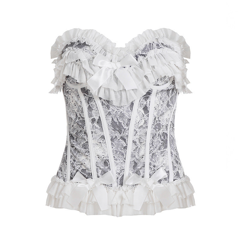 Damer spets-bustier med volangdetaljer Mirla-Eva Jonsson