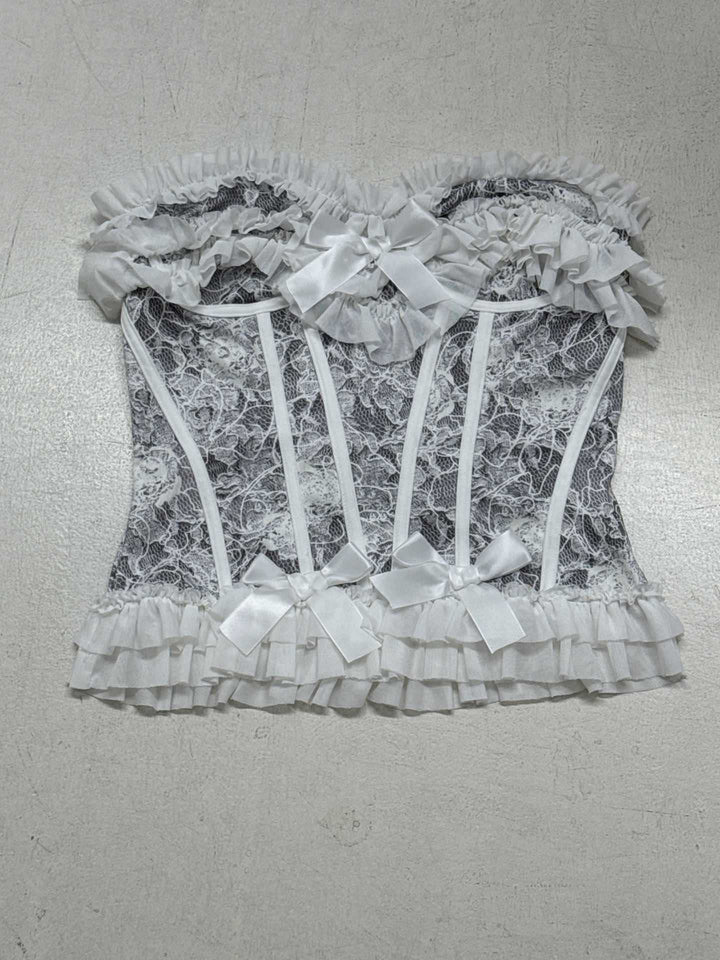 Damer spets-bustier med volangdetaljer Mirla-Eva Jonsson