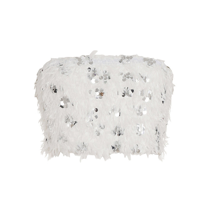 Damer spets-crop-top med glittrande paljetter Mirla-Eva Jonsson