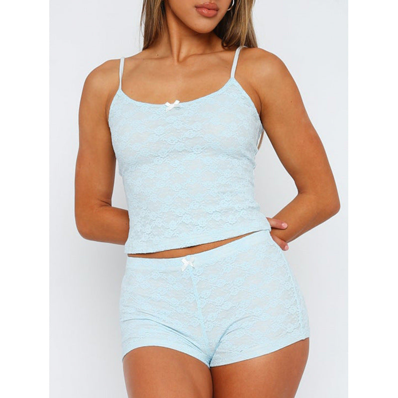 Damer spets-crop-top och bekväm short-set Mirla-Eva Jonsson