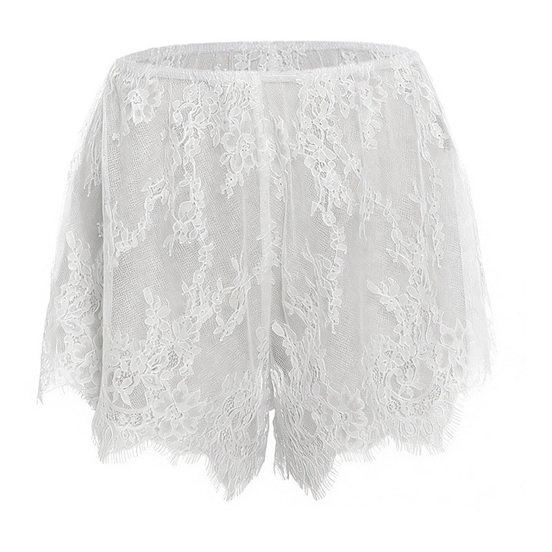 Damer spets-shorts med ömt blommönster och elastisk midja Mirla-Eva Jonsson