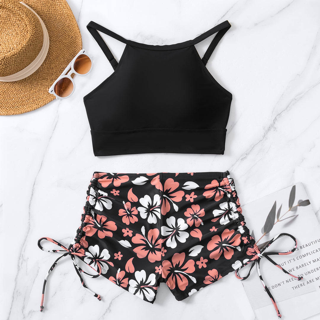 Damer sport-bikini-set med trendig crop-top och moderiktiga shorts Mirla-Eva Jonsson