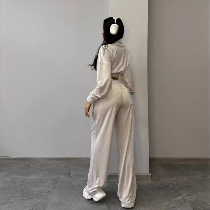 Damer sportig Cropped-jacka i mjuk fleece Mirla-Eva Jonsson