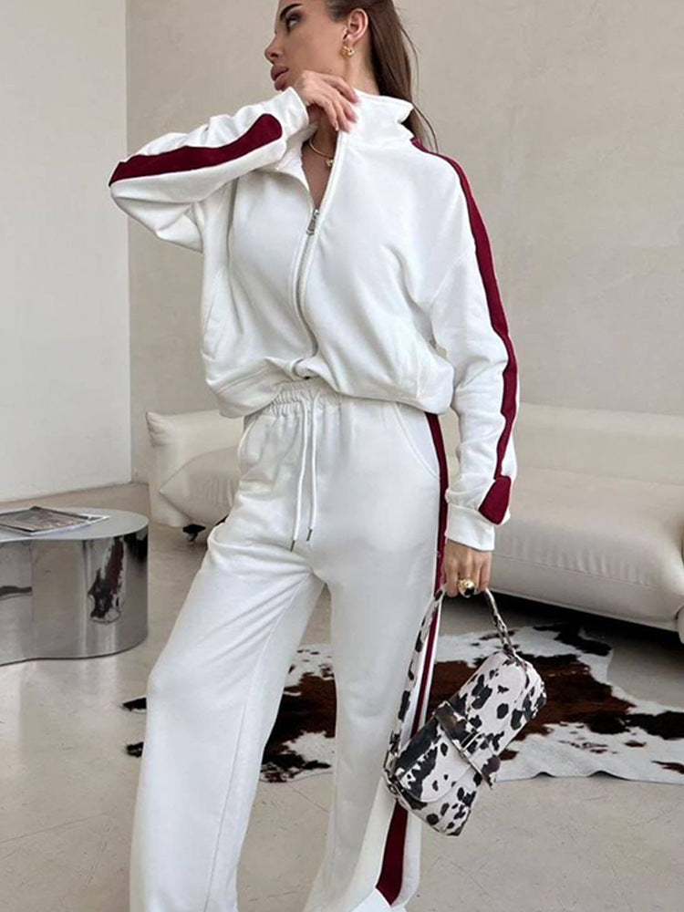 Damer sportig fleece-hoodie och avslappnade byxor set Eva Jonsson-Eva Jonsson