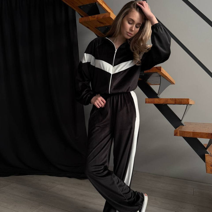 Damer sportig fleece jumpsuit med dragkedja Mirla-Eva Jonsson