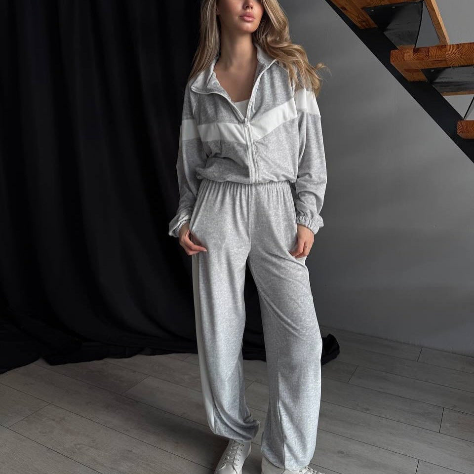 Damer sportig fleece jumpsuit med dragkedja Mirla-Eva Jonsson