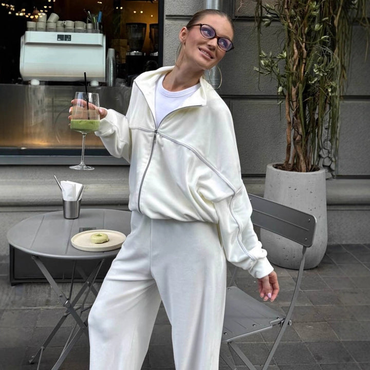 Damer sportig fleece-set med lös passform Mirla-Eva Jonsson