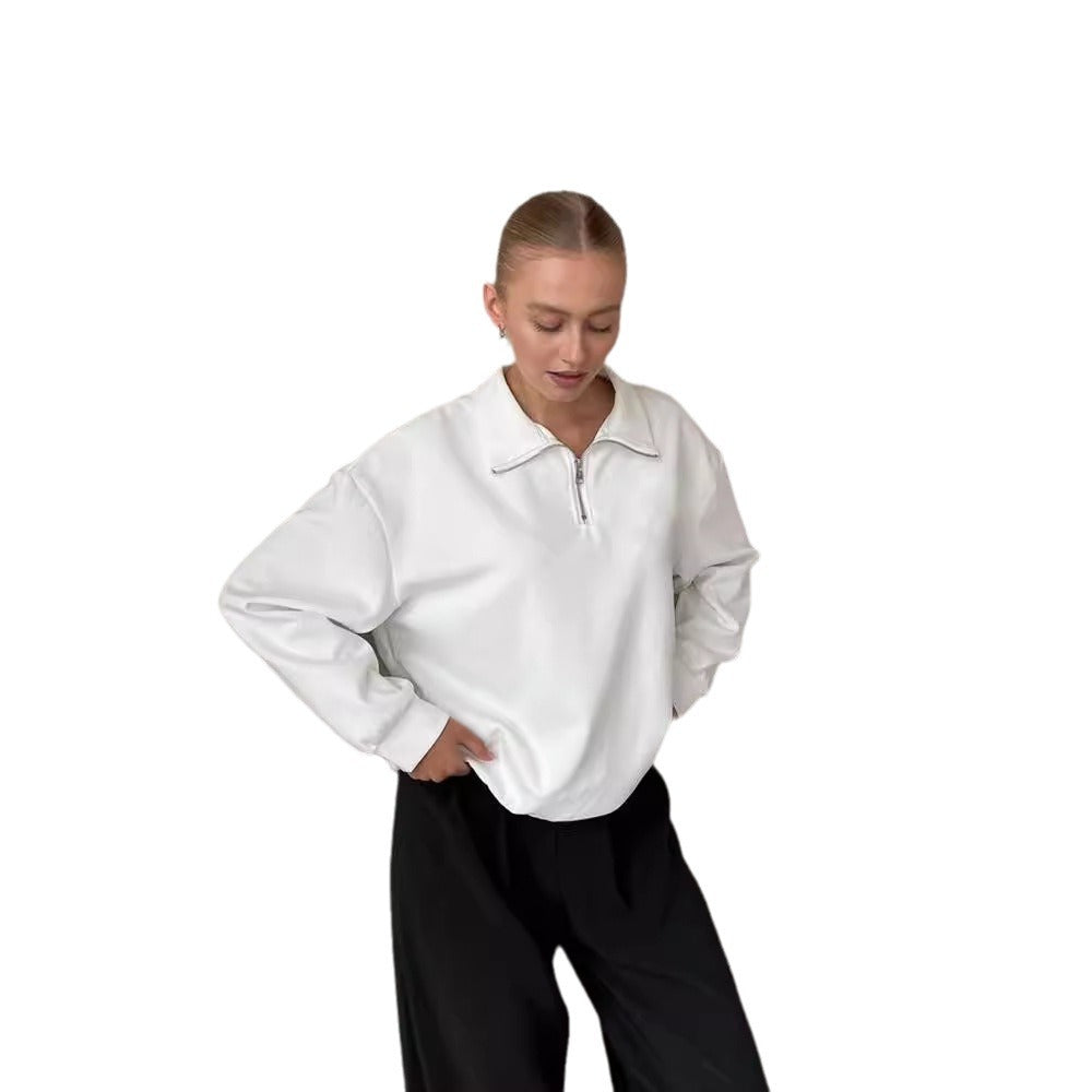 Damer sportig fleece-tröja med kort dragkedja Eva Jonsson-Eva Jonsson