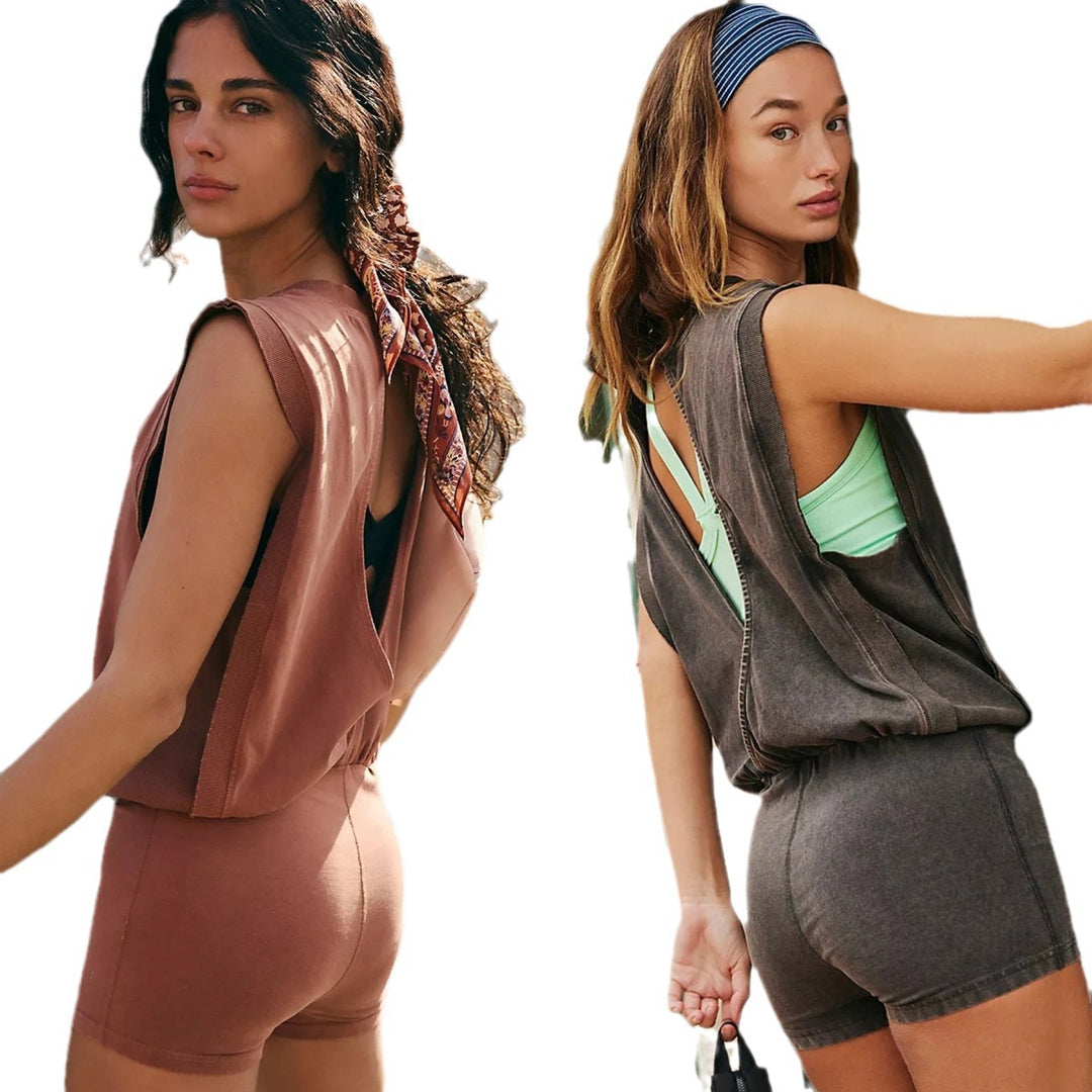 Damer sportig hel jumpsuit med hög krage och elastisk midja Mirla-Eva Jonsson