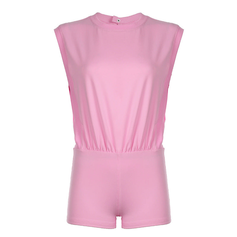 Damer sportig hel jumpsuit med hög krage och elastisk midja Mirla-Eva Jonsson