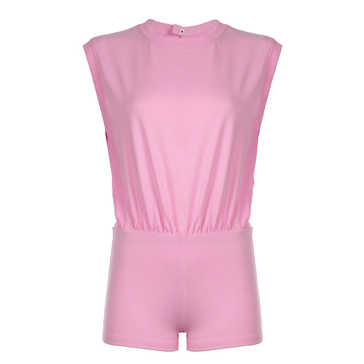 Damer sportig hel jumpsuit med hög krage och elastisk midja Mirla-Eva Jonsson