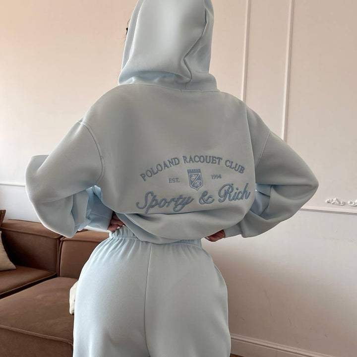 Damer sportig hoodie med broderad logotyp Mirla-Eva Jonsson