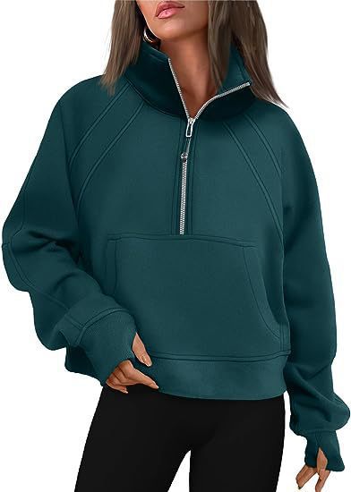 Damer sportig hoodie med kort dragkedja och praktisk känguruficka Eva Jonsson-Eva Jonsson